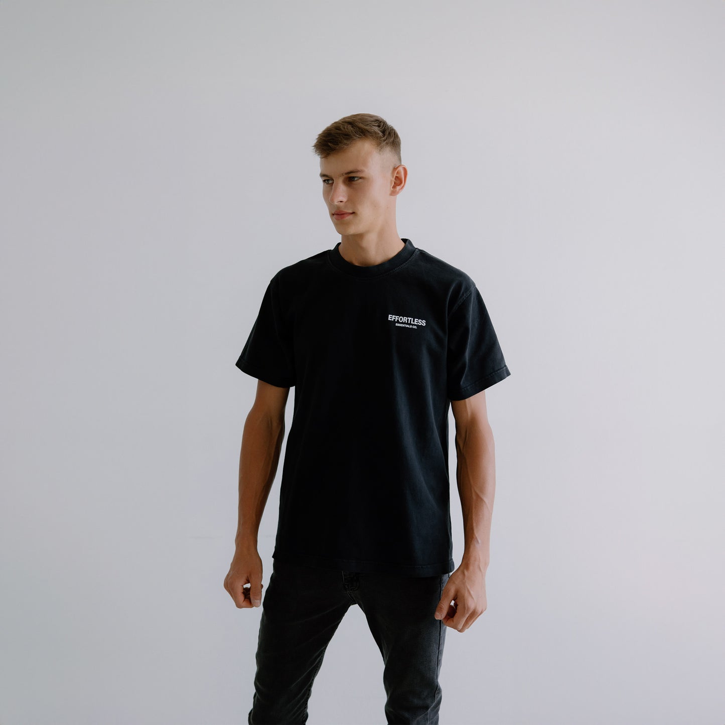 THE OG LOGO TEE OVERSIZED (WASHED BLACK) - effortless essentials co.