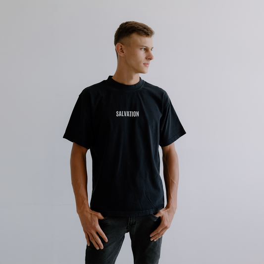SALVATION OVERSIZED TEE (WASHED BLACK) - effortless essentials co.